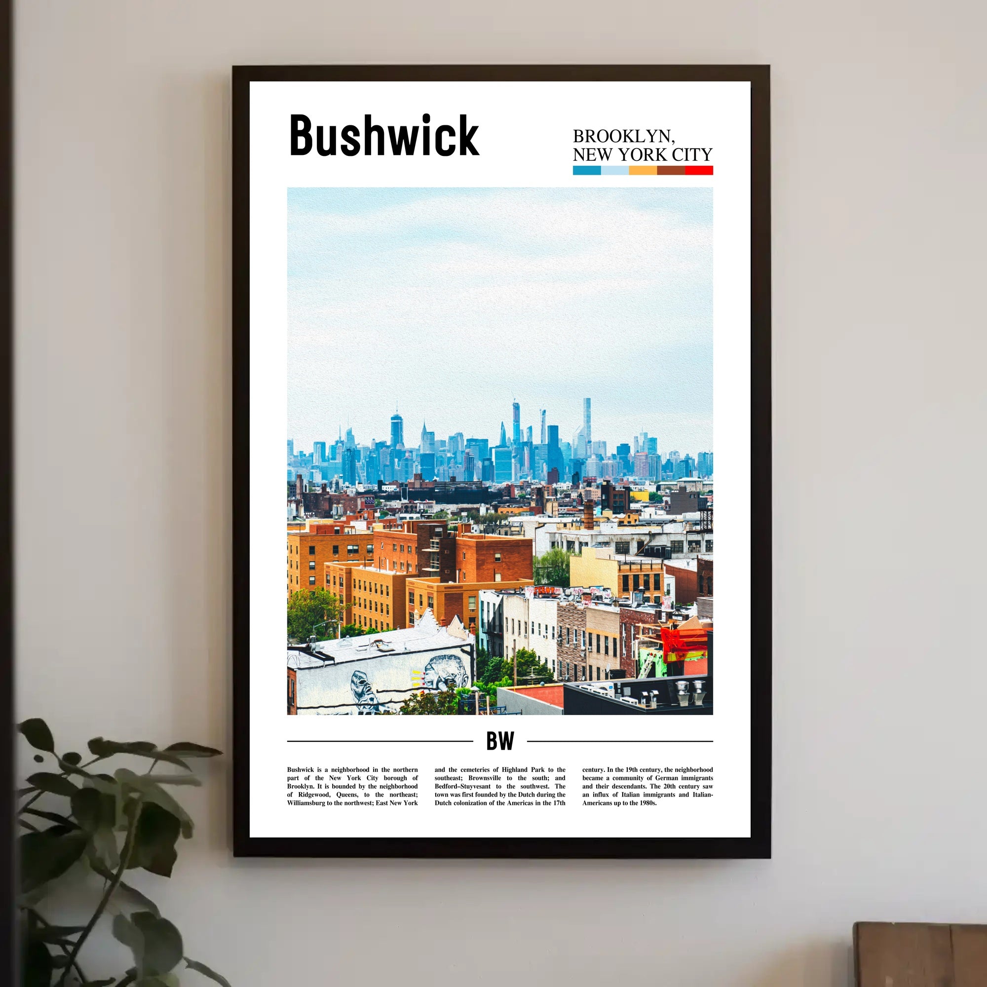 Bushwick Skyline Art Print Modern Cityscape Travel Poster PosterGoat