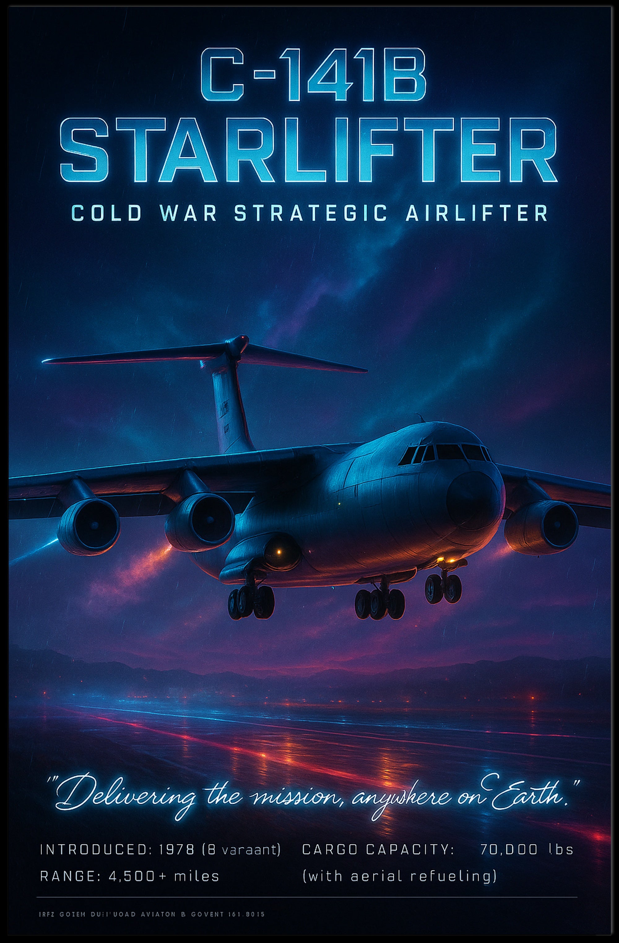 C-141B Starlifter Cold War Airlifter Poster PosterGoat