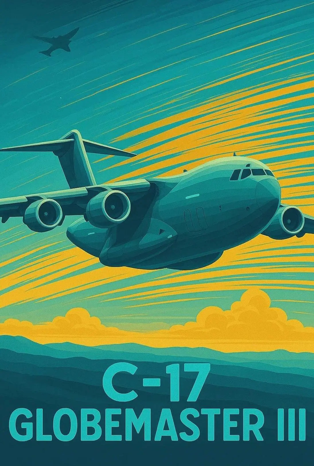 C-17 Globemaster III Vintage Aviation Travel Poster PosterGoat