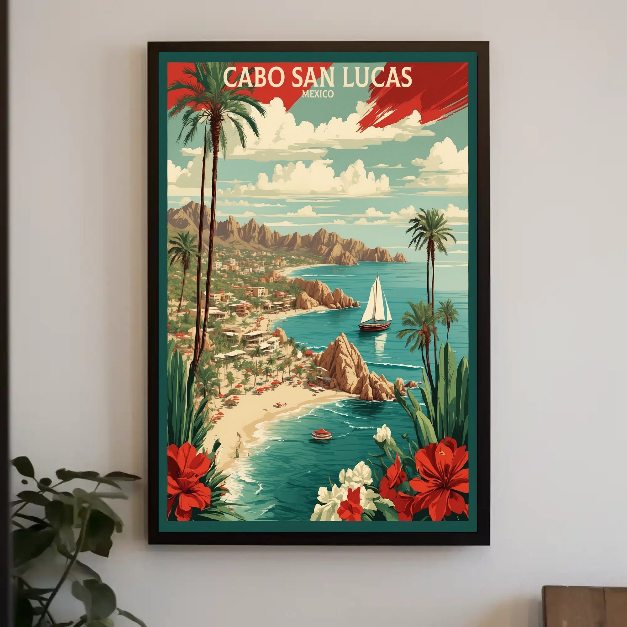 Cabo San Lucas Coastal Vintage Travel Poster PosterGoat
