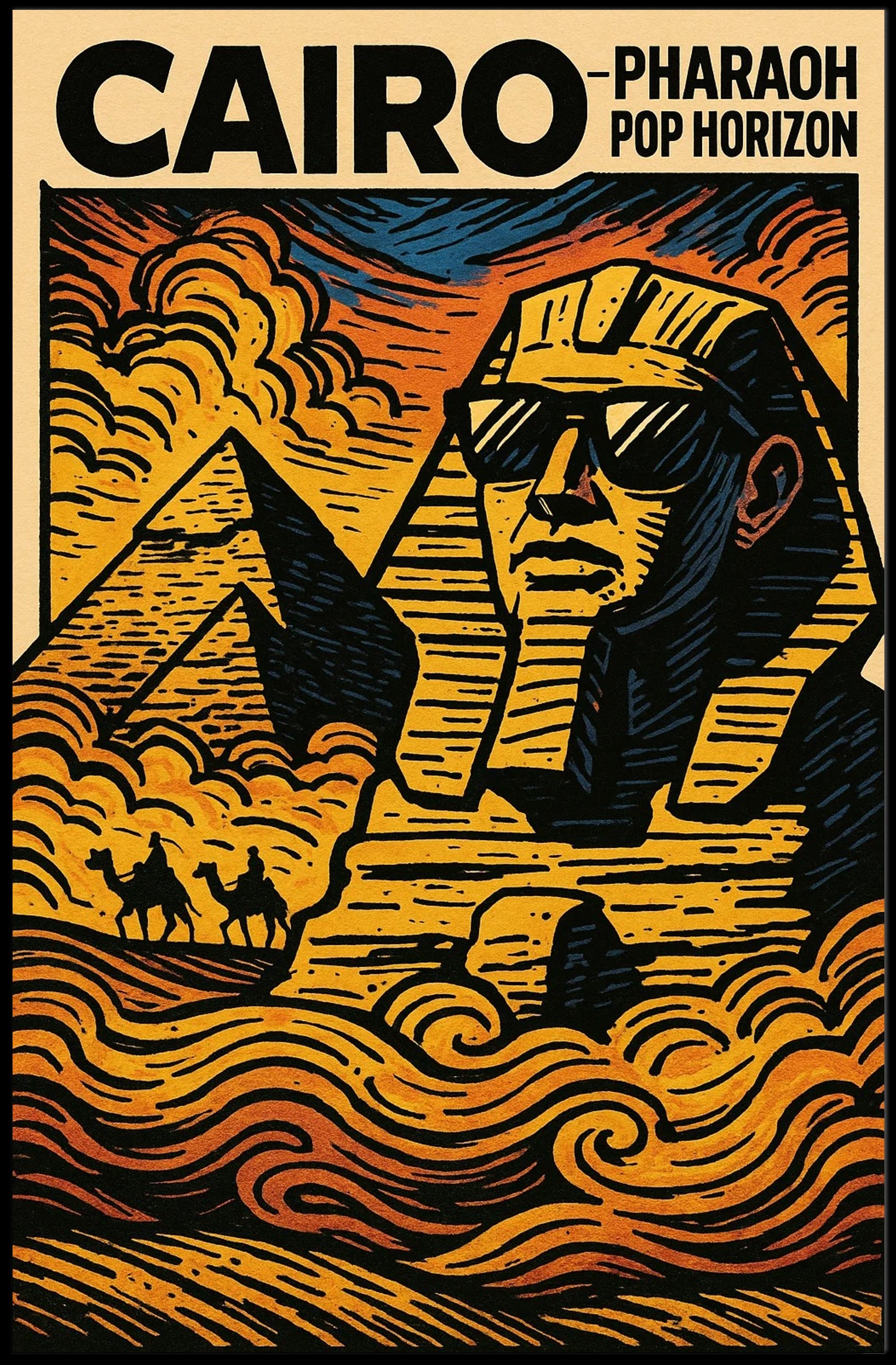 Cairo Pop Art Poster Featuring The Great Sphinx PosterGoat