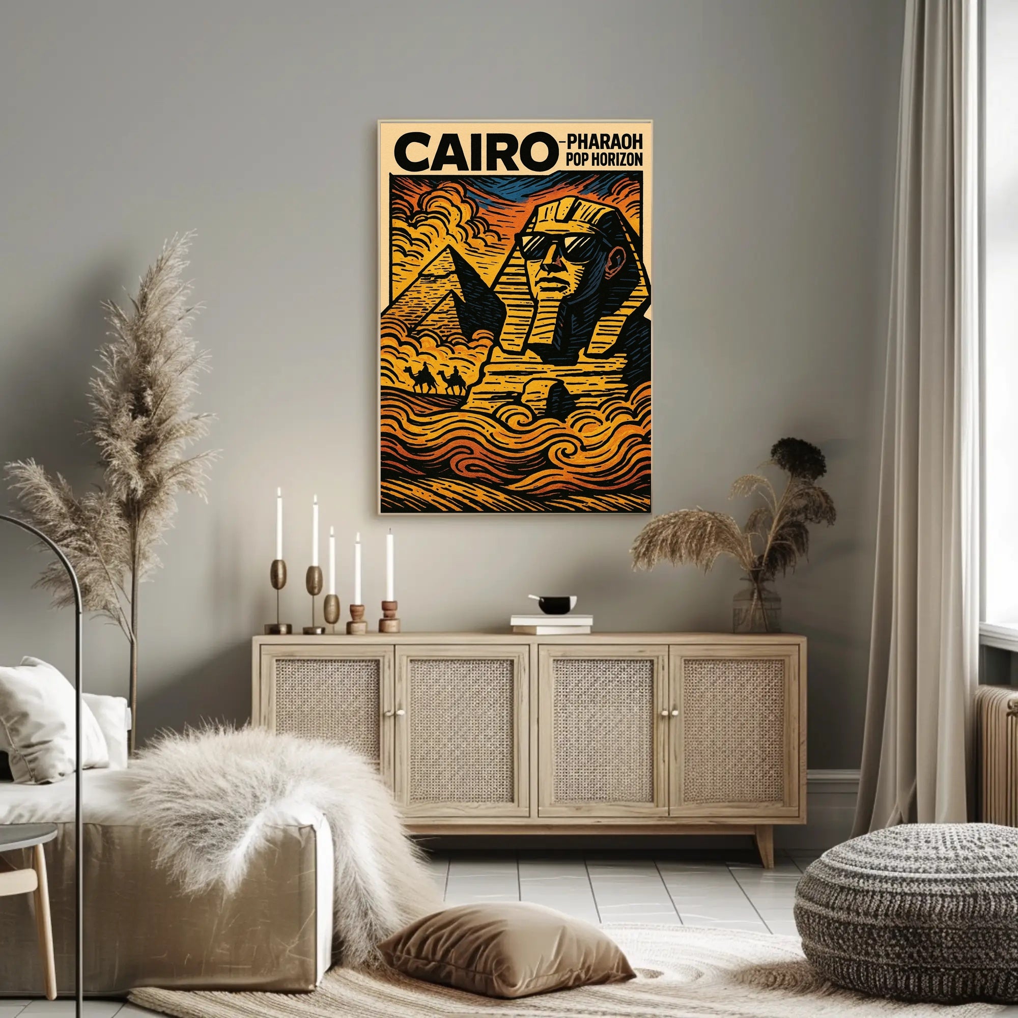 Cairo Pop Art Poster Featuring The Great Sphinx PosterGoat