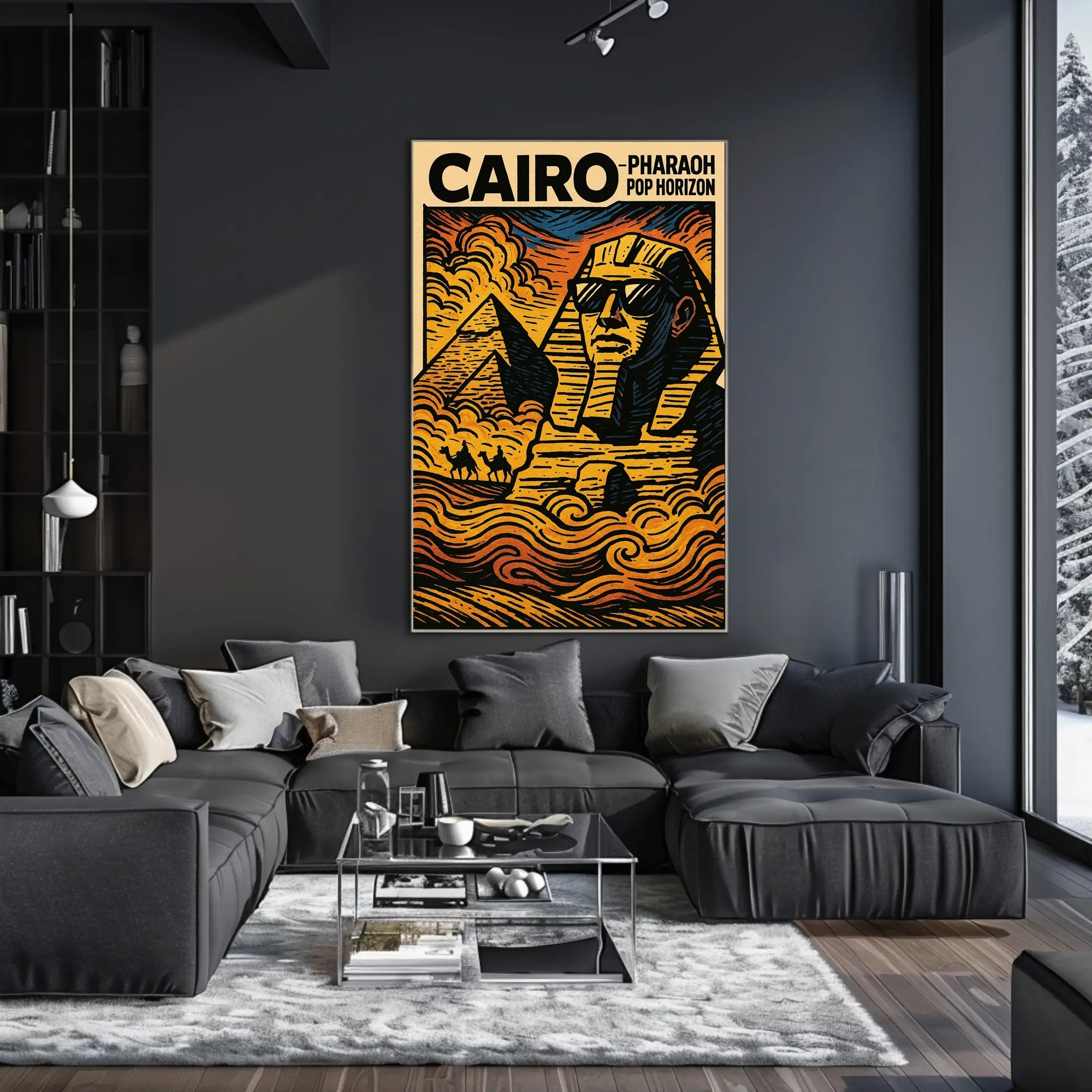 Cairo Pop Art Poster Featuring The Great Sphinx PosterGoat