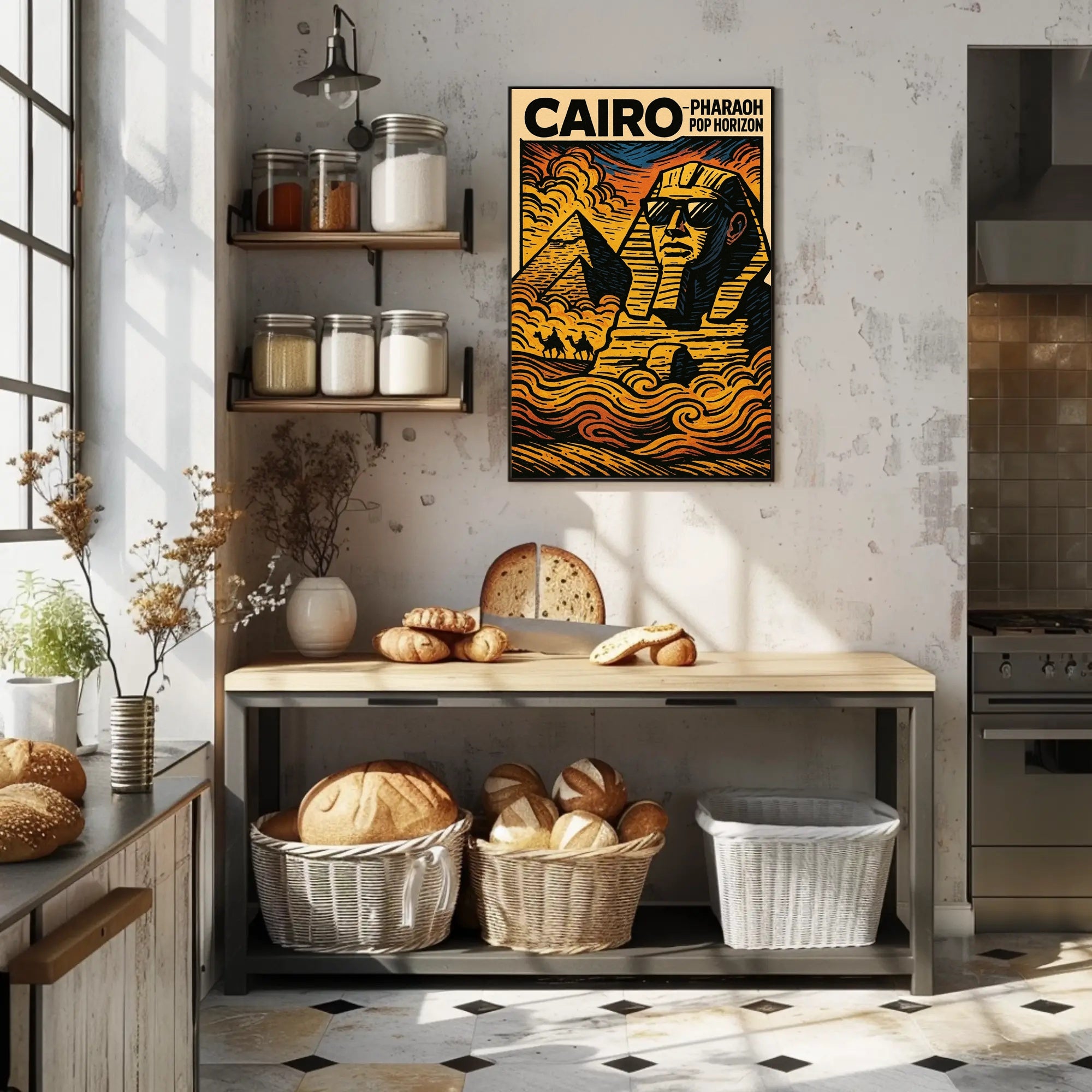 Cairo Pop Art Poster Featuring The Great Sphinx PosterGoat