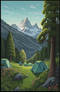 Camping in Alpine Wilderness National Park Poster PosterGoat