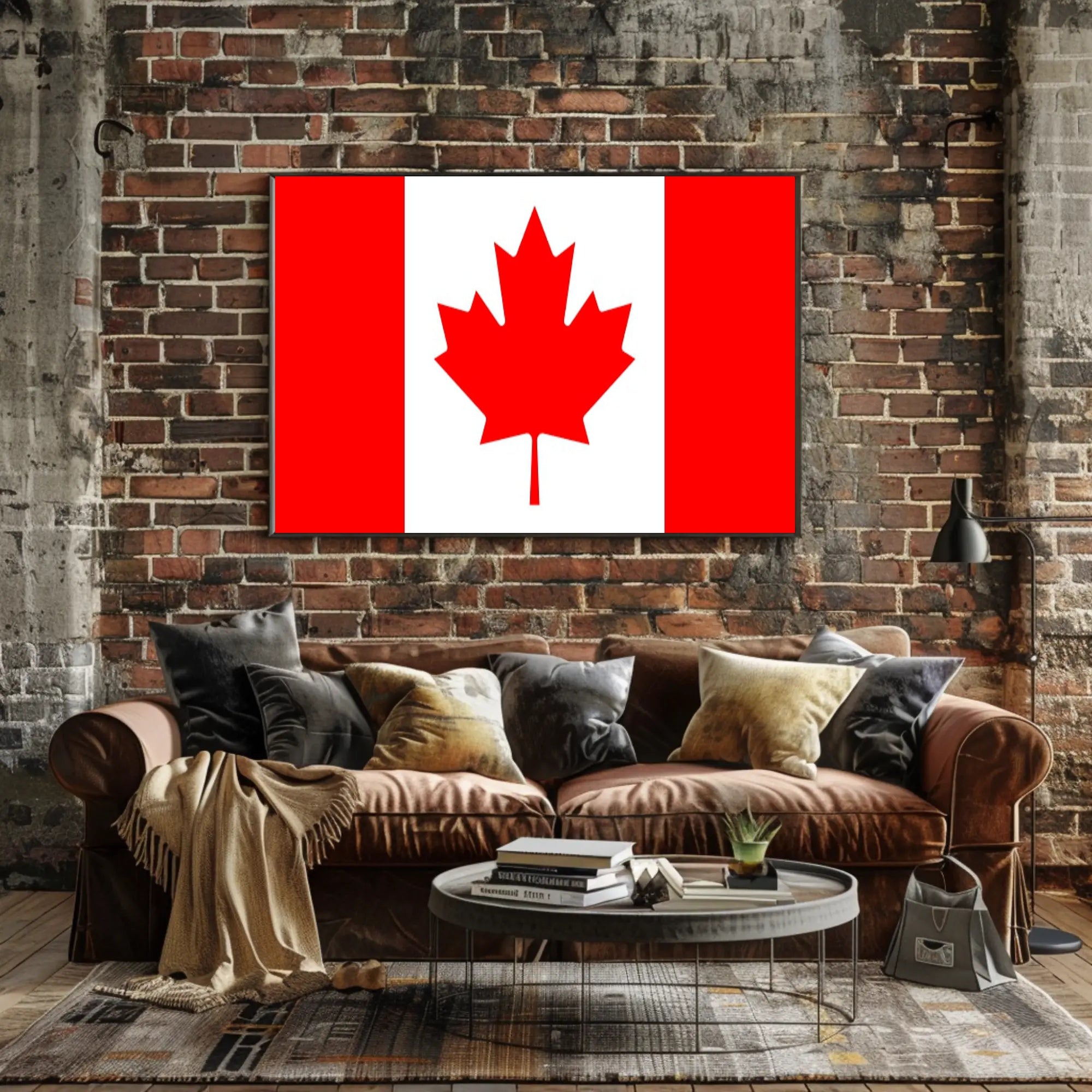 Canadian Flag Patriotic Minimalist Wall Art Country Flag Poster PosterGoat