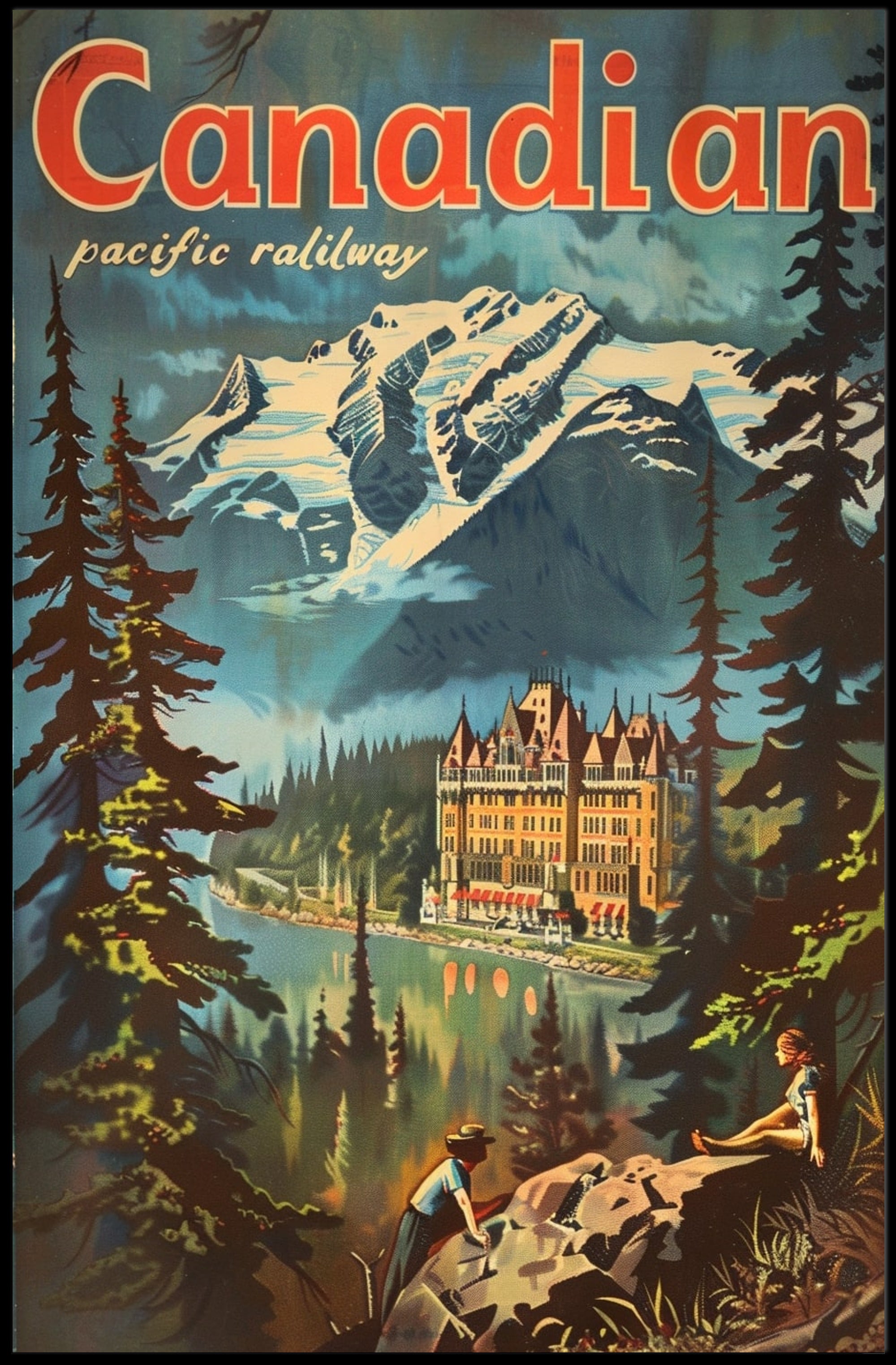 Canadian Rockies Railway Adventure Vintage Travel Poster PosterGoat