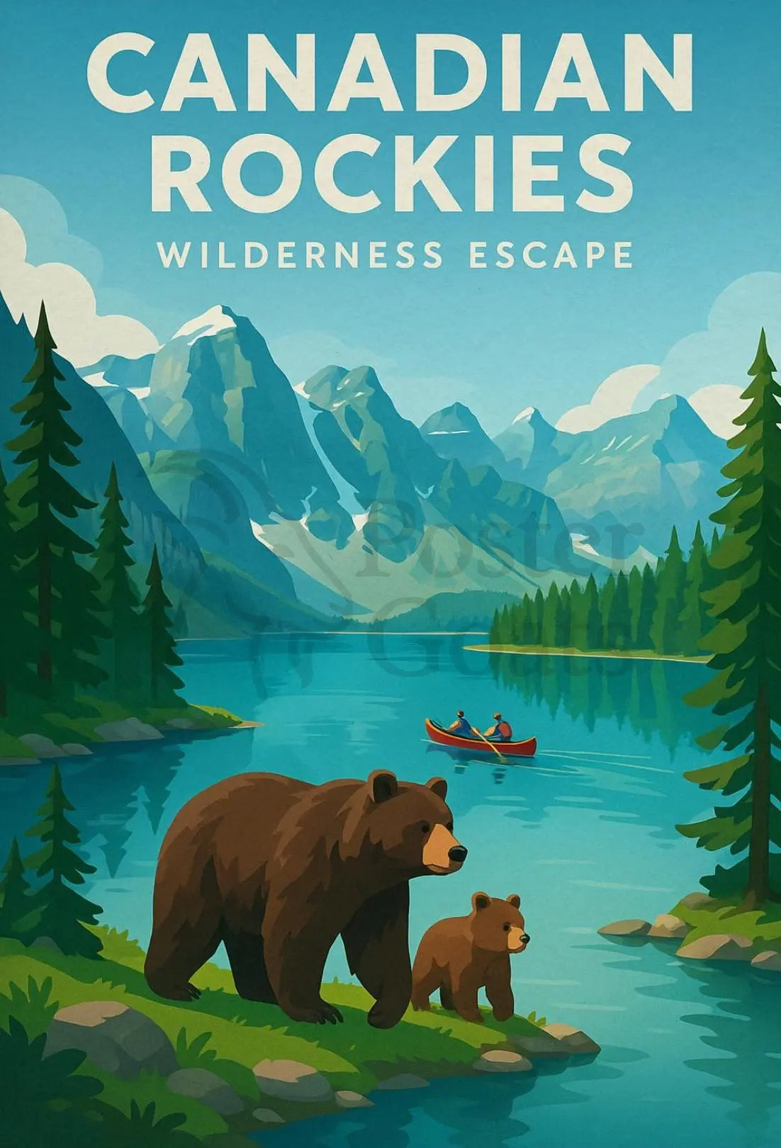 Canadian Rockies Vintage Travel Adventure Travel Poster PosterGoat