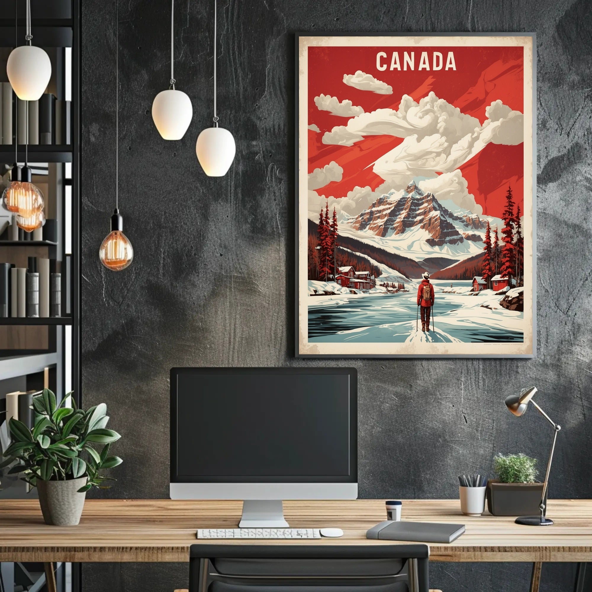 Canadian Wilderness Hike: Vibrant Travel Poster PosterGoat