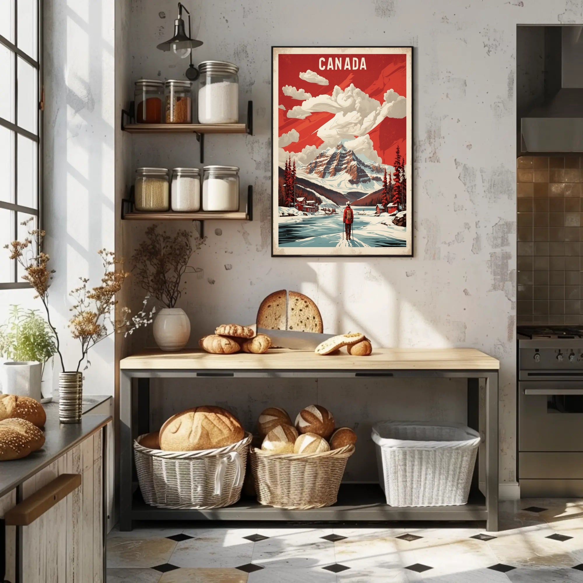 Canadian Wilderness Hike: Vibrant Travel Poster PosterGoat