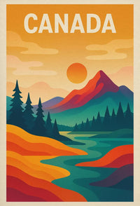 Canadian Wilderness Scenic Beauty Minimalist Travel Poster PosterGoat
