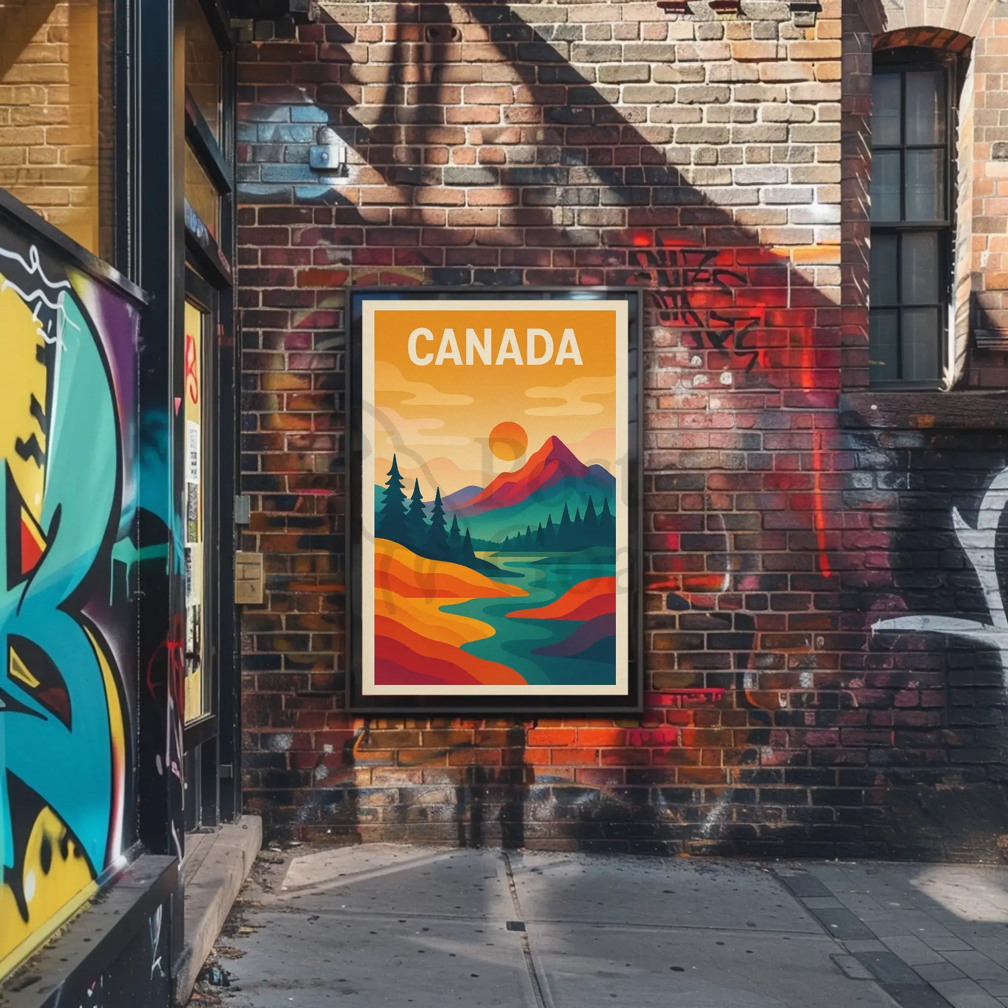 Canadian Wilderness Scenic Beauty Minimalist Travel Poster PosterGoat