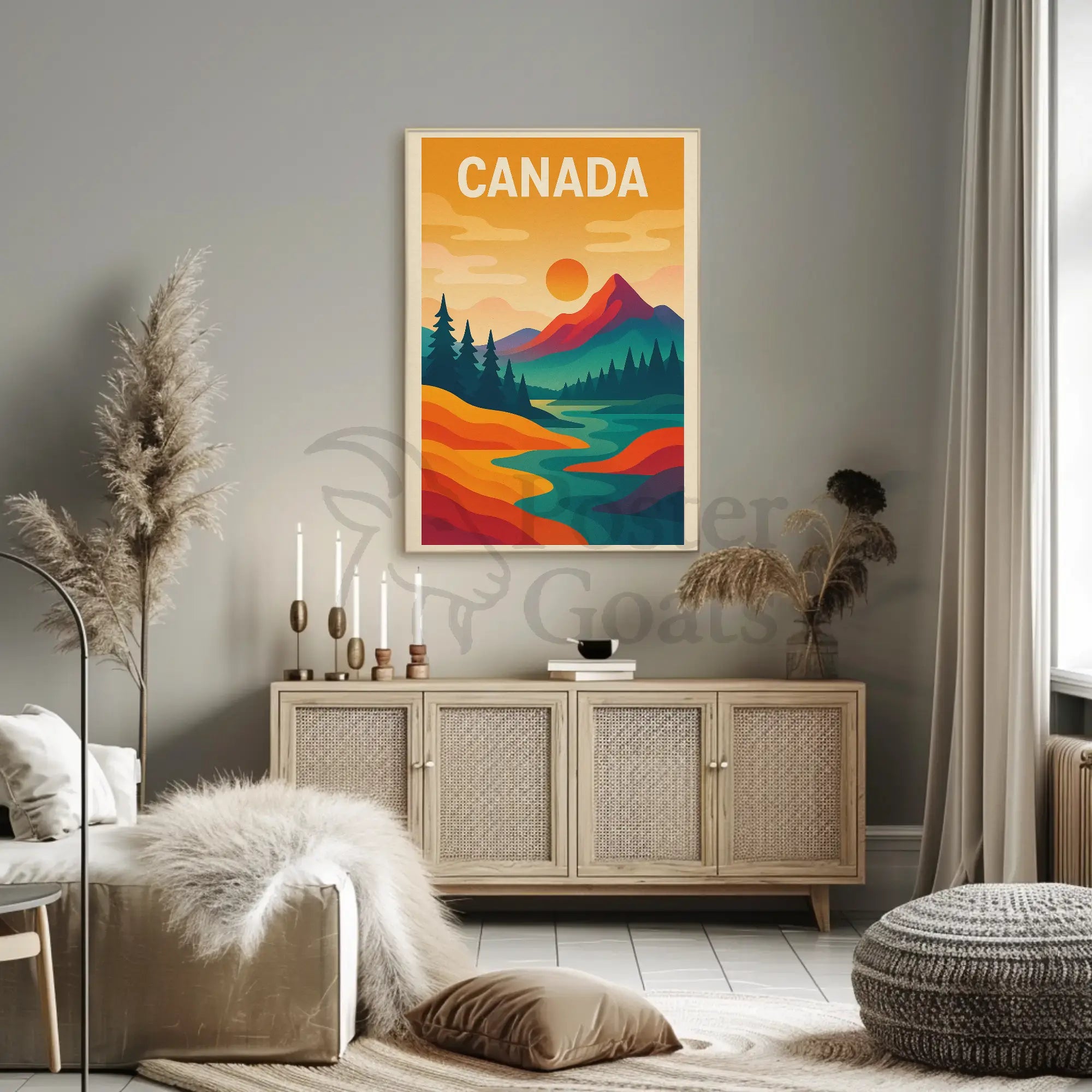 Canadian Wilderness Scenic Beauty Minimalist Travel Poster PosterGoat