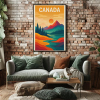 Canadian Wilderness Scenic Beauty Minimalist Travel Poster PosterGoat