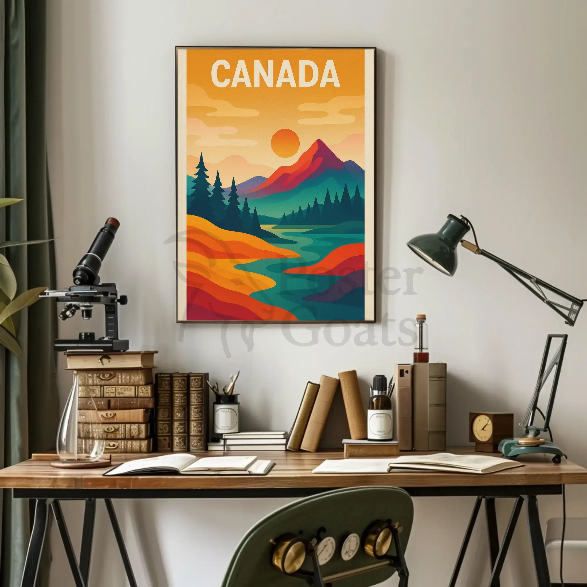 Canadian Wilderness Scenic Beauty Minimalist Travel Poster PosterGoat