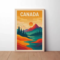 Canadian Wilderness Scenic Beauty Minimalist Travel Poster PosterGoat