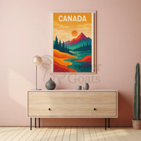 Canadian Wilderness Scenic Beauty Minimalist Travel Poster PosterGoat