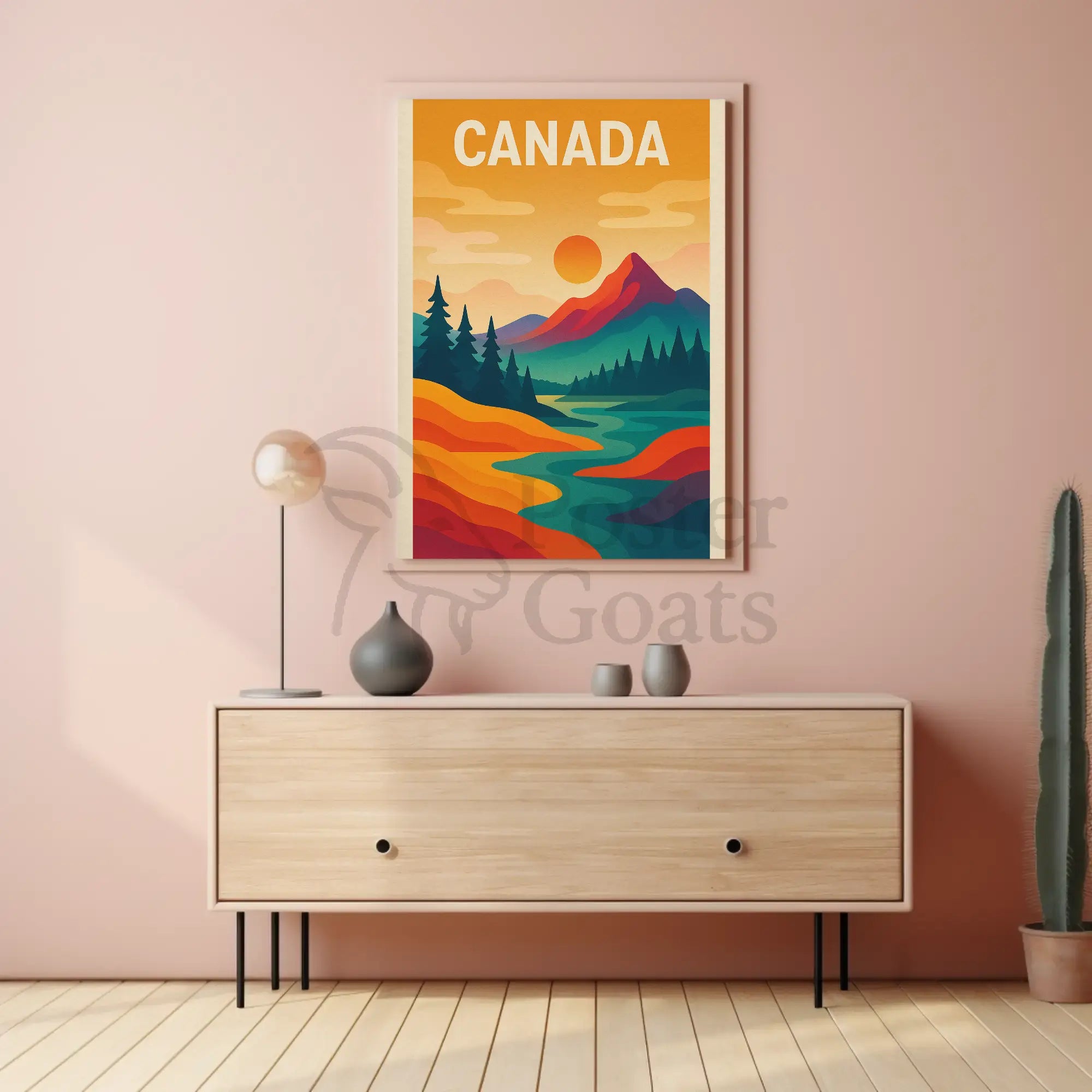Canadian Wilderness Scenic Beauty Minimalist Travel Poster PosterGoat