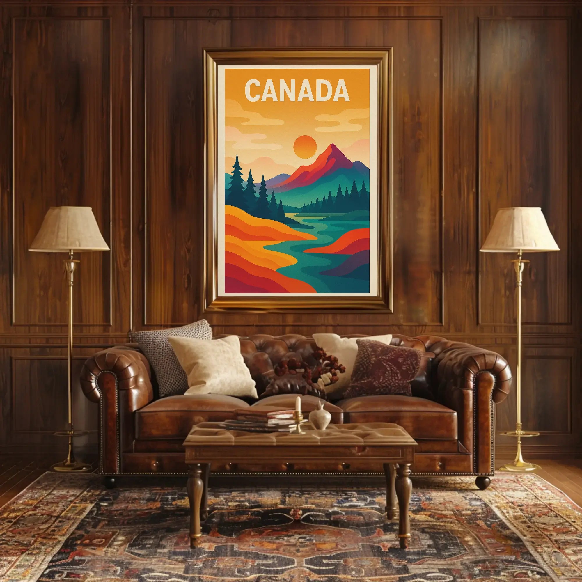 Canadian Wilderness Scenic Beauty Minimalist Travel Poster PosterGoat