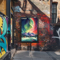 Canadian Winter Auroras Artistic Travel Poster PosterGoat