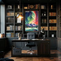 Canadian Winter Auroras Artistic Travel Poster PosterGoat