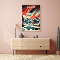 Canadian Winter Landscape with Northern Lights National Park Poster PosterGoat