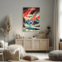 Canadian Winter Landscape with Northern Lights National Park Poster PosterGoat