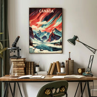 Canadian Winter Landscape with Northern Lights National Park Poster PosterGoat