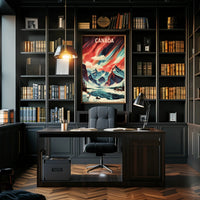 Canadian Winter Landscape with Northern Lights National Park Poster PosterGoat