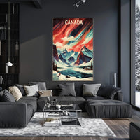 Canadian Winter Landscape with Northern Lights National Park Poster PosterGoat