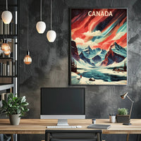 Canadian Winter Landscape with Northern Lights National Park Poster PosterGoat