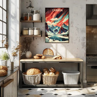 Canadian Winter Landscape with Northern Lights National Park Poster PosterGoat