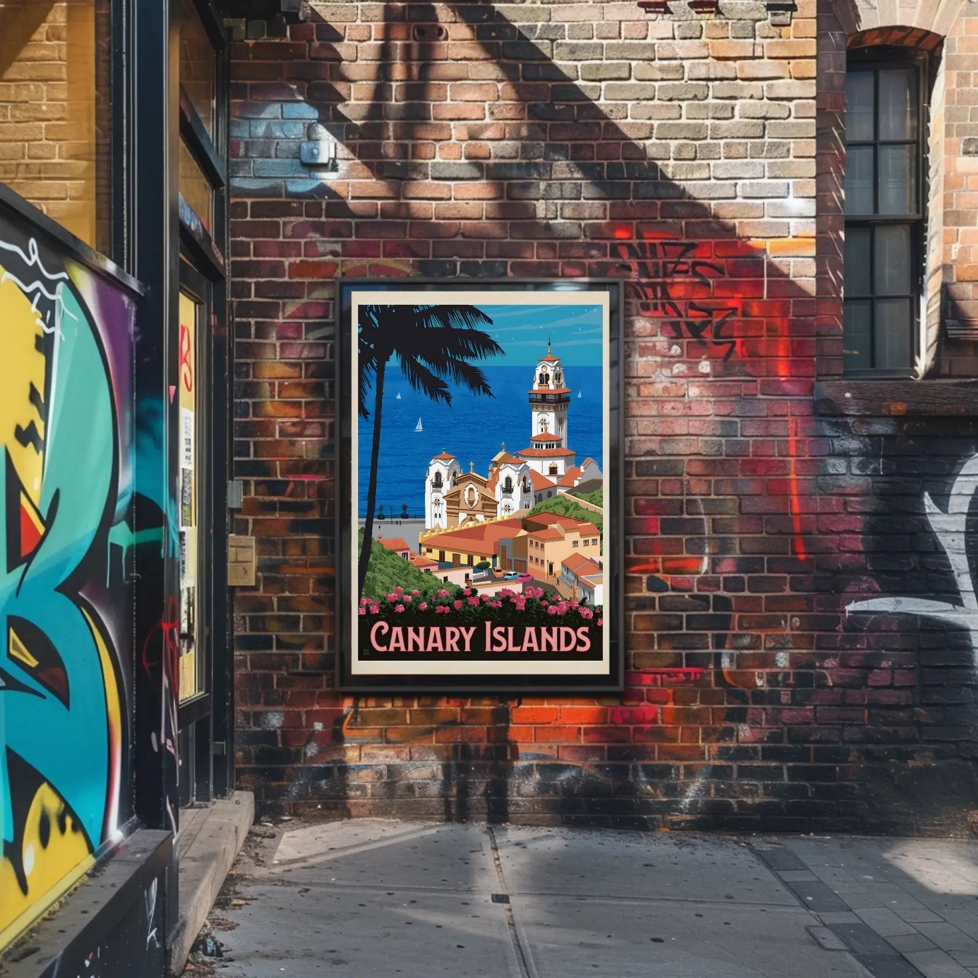 Canary Islands Vintage Travel Scenic Poster PosterGoat