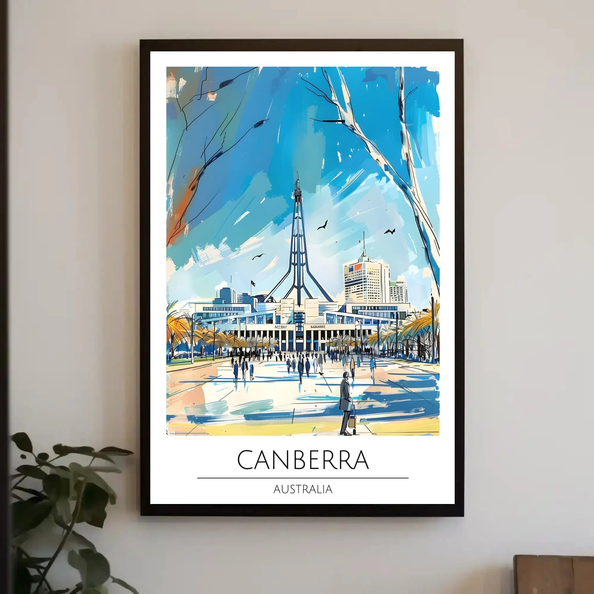 Canberra Skyline Travel Poster PosterGoat