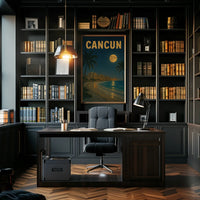 Cancun Night Beach Scene Travel Poster PosterGoat