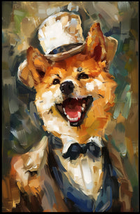 Canine Elegance: Anthropomorphic Shiba Inu Artistic Poster PosterGoat