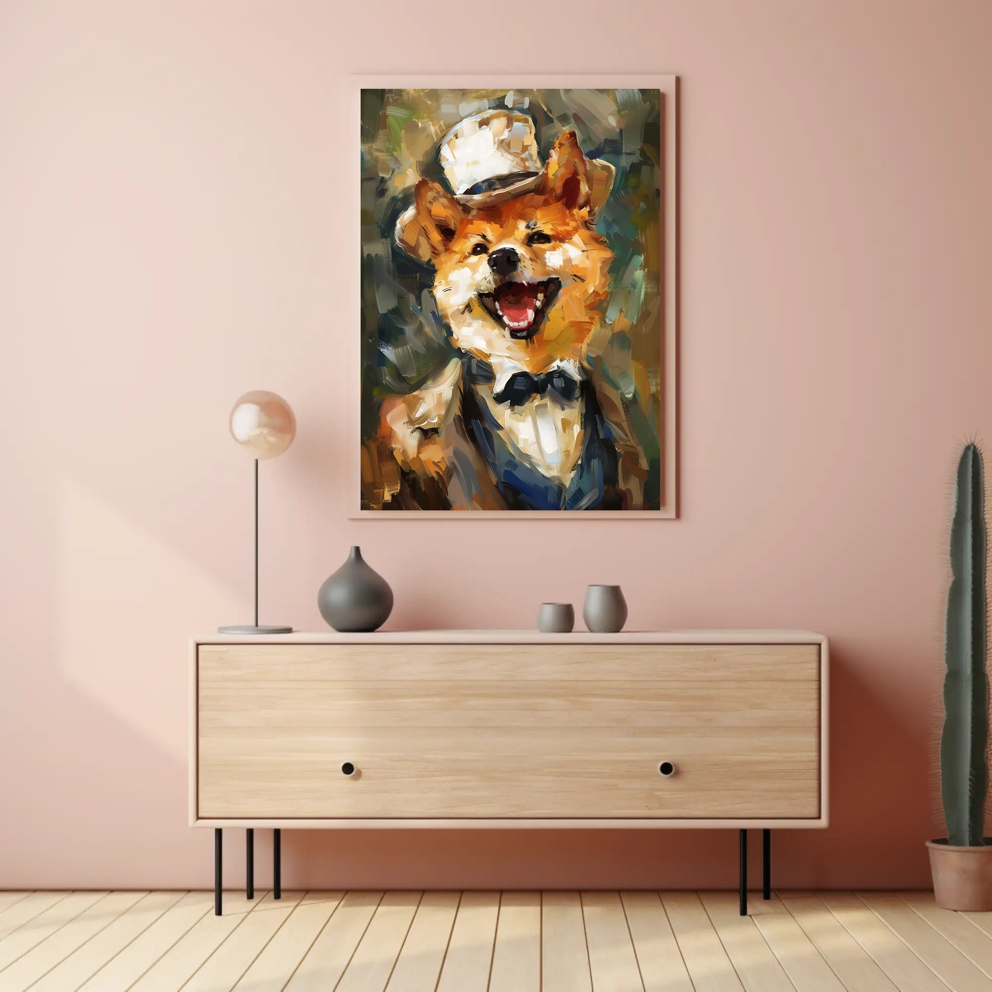 Canine Elegance: Anthropomorphic Shiba Inu Artistic Poster PosterGoat
