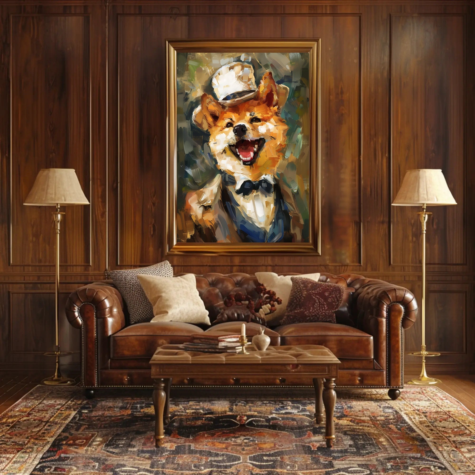 Canine Elegance: Anthropomorphic Shiba Inu Artistic Poster PosterGoat