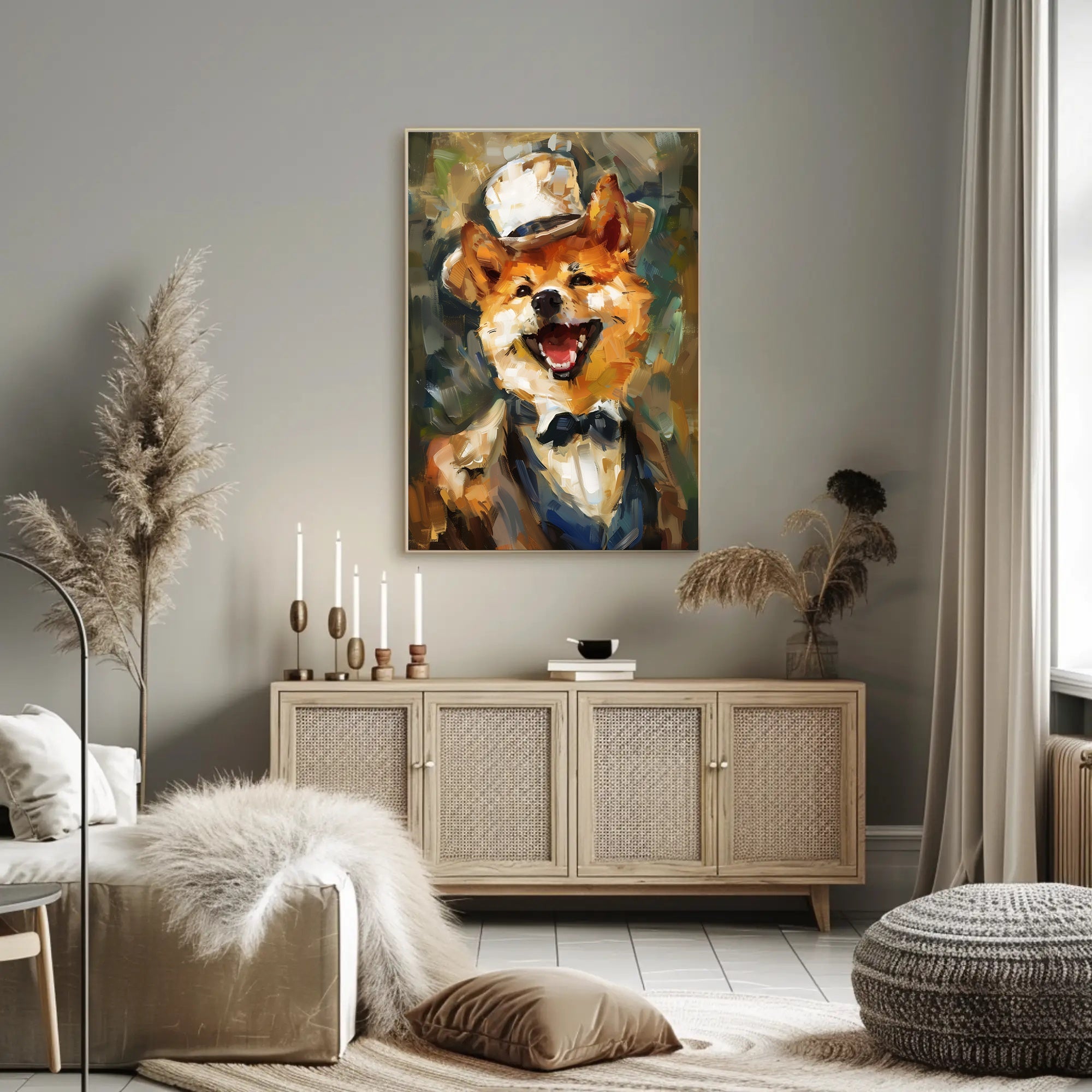 Canine Elegance: Anthropomorphic Shiba Inu Artistic Poster PosterGoat