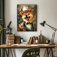 Canine Elegance: Anthropomorphic Shiba Inu Artistic Poster PosterGoat