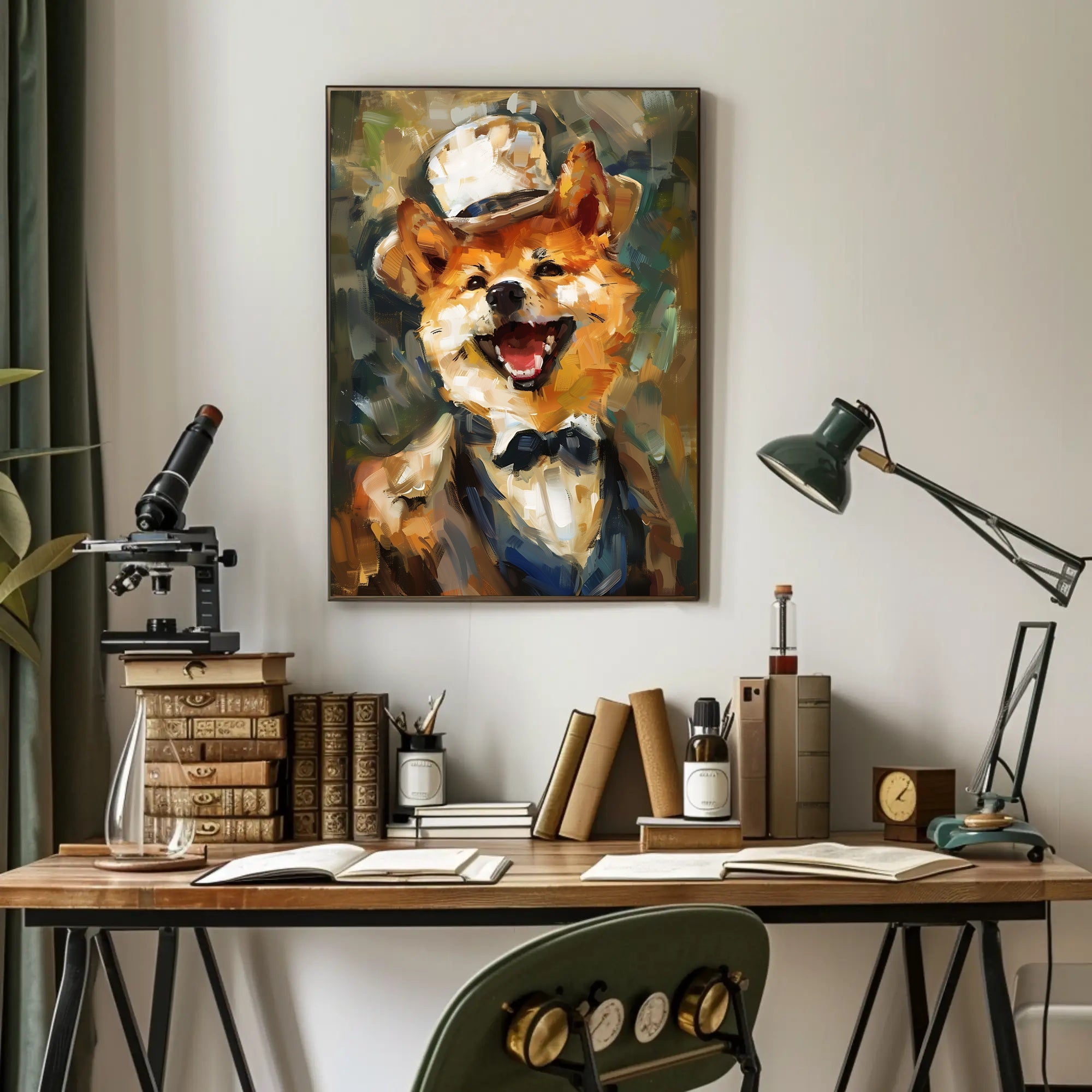 Canine Elegance: Anthropomorphic Shiba Inu Artistic Poster PosterGoat
