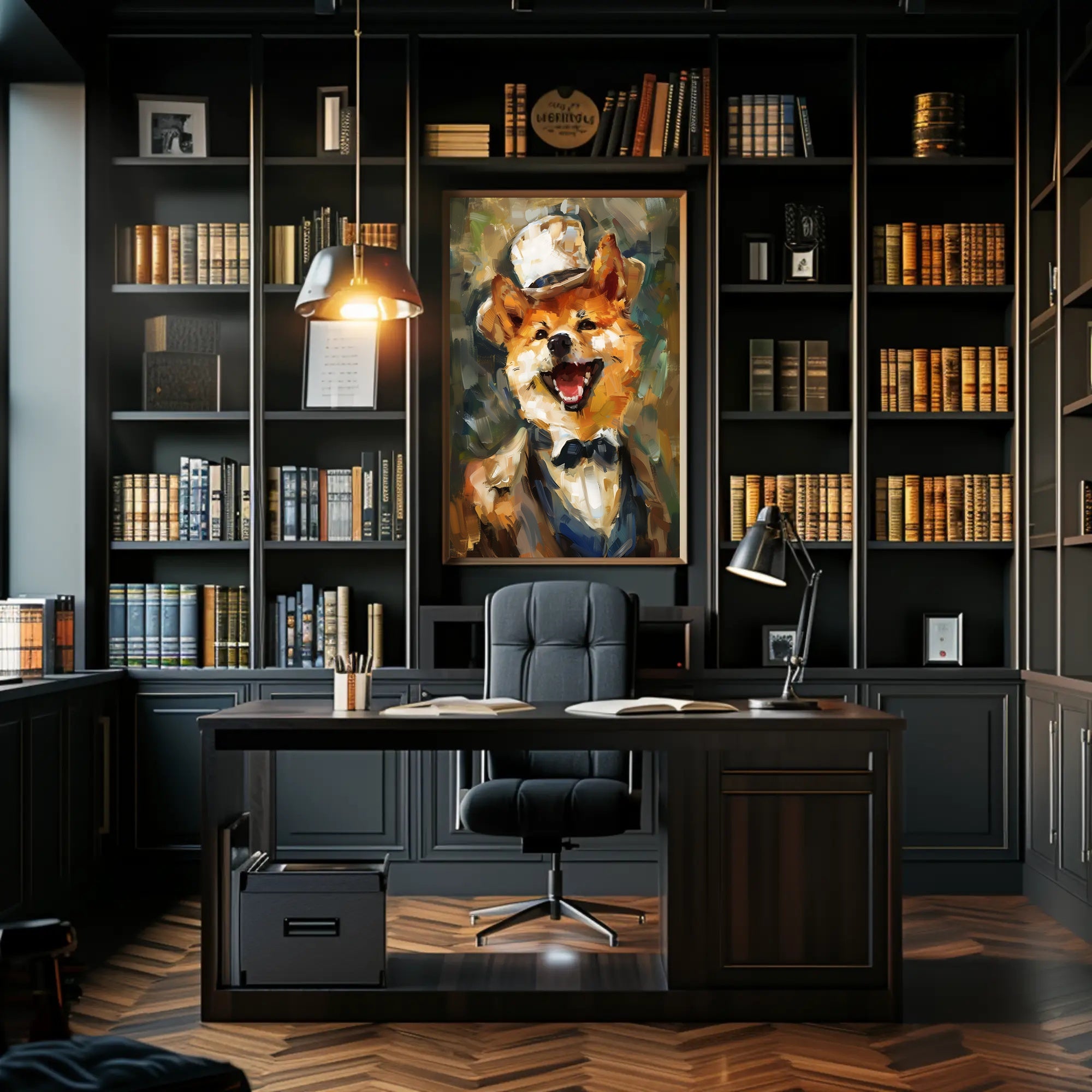 Canine Elegance: Anthropomorphic Shiba Inu Artistic Poster PosterGoat