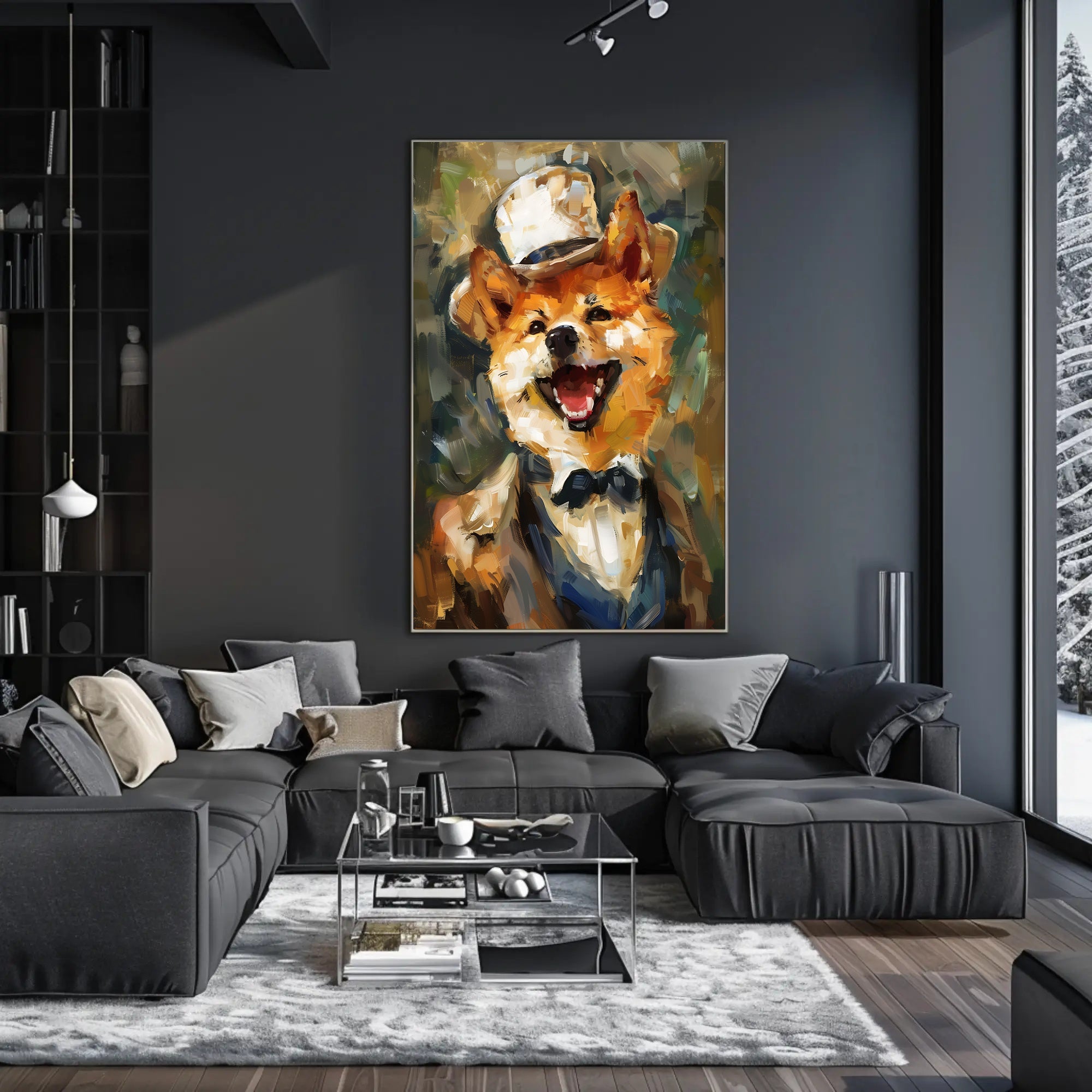 Canine Elegance: Anthropomorphic Shiba Inu Artistic Poster PosterGoat
