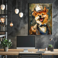 Canine Elegance: Anthropomorphic Shiba Inu Artistic Poster PosterGoat
