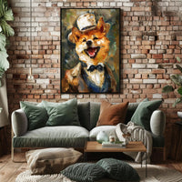 Canine Elegance: Anthropomorphic Shiba Inu Artistic Poster PosterGoat