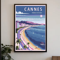 Cannes Coastal Elegance Vintage Travel Poster PosterGoat