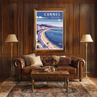 Cannes Coastal Elegance Vintage Travel Poster PosterGoat