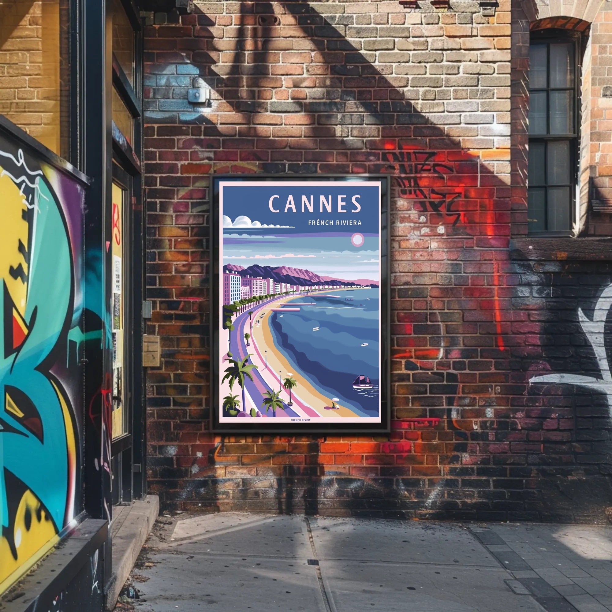 Cannes Coastal Elegance Vintage Travel Poster PosterGoat