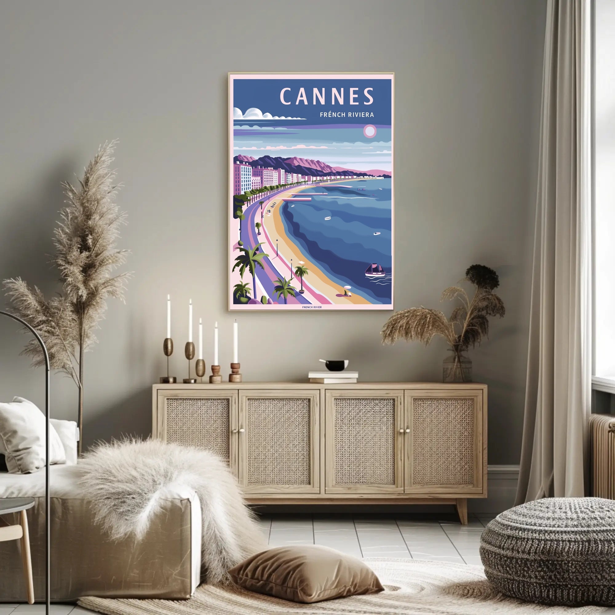Cannes Coastal Elegance Vintage Travel Poster PosterGoat