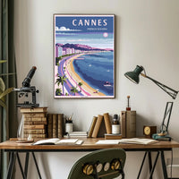 Cannes Coastal Elegance Vintage Travel Poster PosterGoat